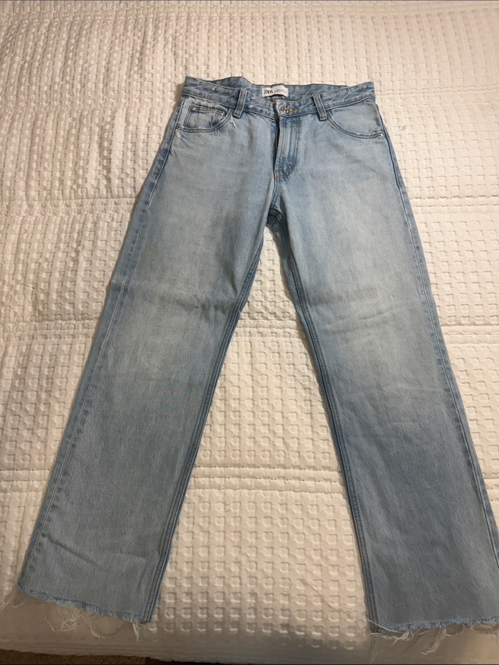 ZARA Light Blue Straight-Leg Women's Jeans